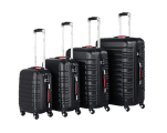 Four medium suitcases for travel. Perfect for trips to Nigeria. Practical, stylish, and reliable.