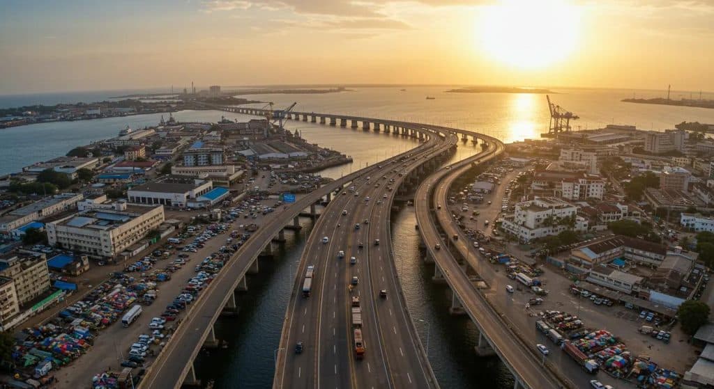 Eko Bridge in Lagos, Nigeria, a key infrastructure for freight forwarding